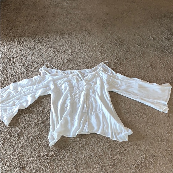 Off the shoulder cold shoulder top white to creamy white - Picture 2 of 6